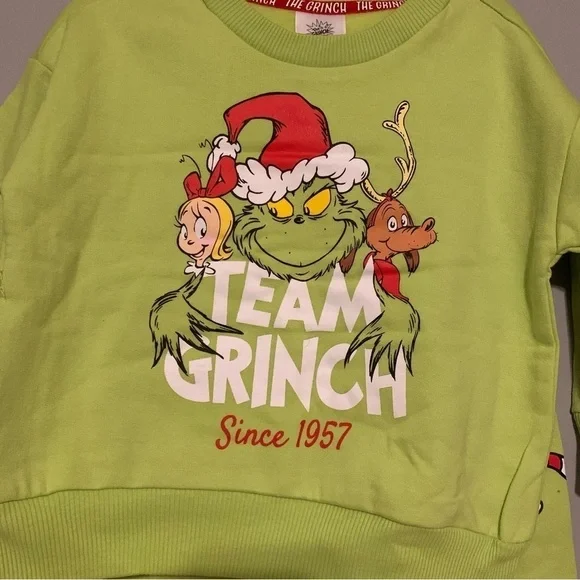 NWT. DR. SEUSS The Grinch Team Grinch Kids Lime Green Set - Picture 3 of 5
